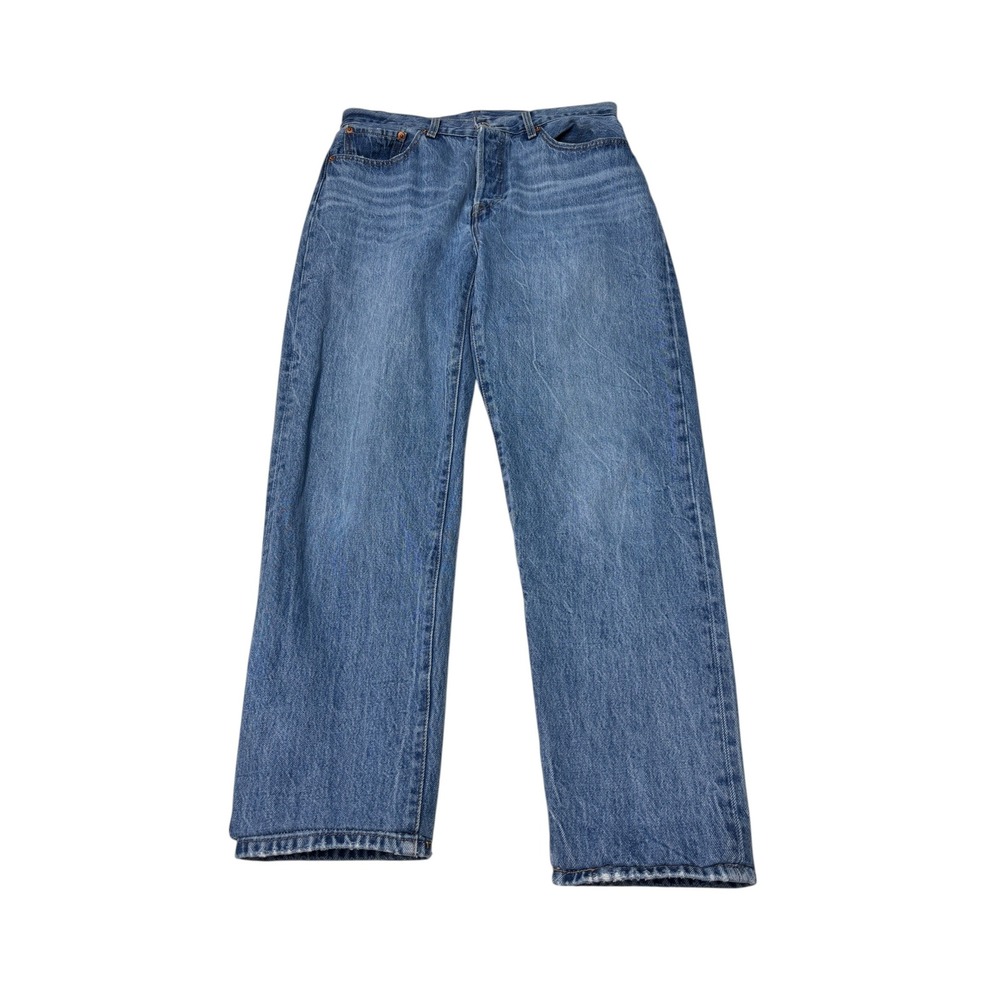 Levis Premium 501 81 Jeans Womens W29 L31 Medium Wash Blue Straight Leg Cotton